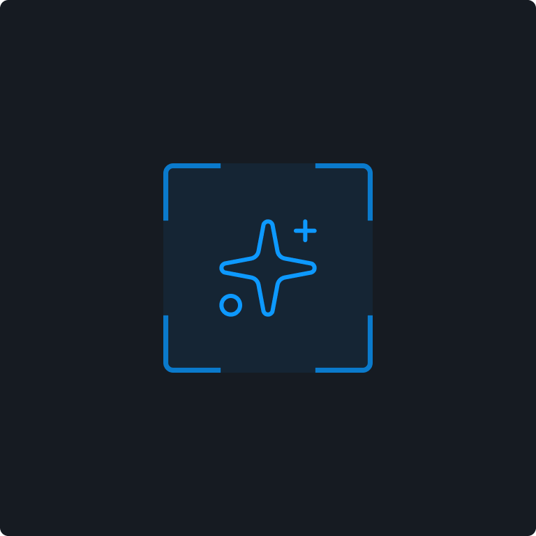 A sparkle inside a scan frame, representing the generated AI prompt